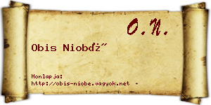 Obis Niobé névjegykártya